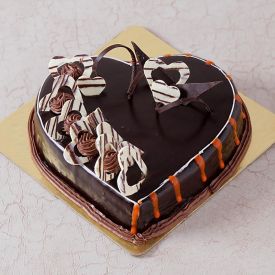 Love you heart shape truffle cake